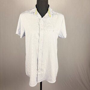 Kenneth Cole | SS Button Down Shirt | S | Light Blue Pattern